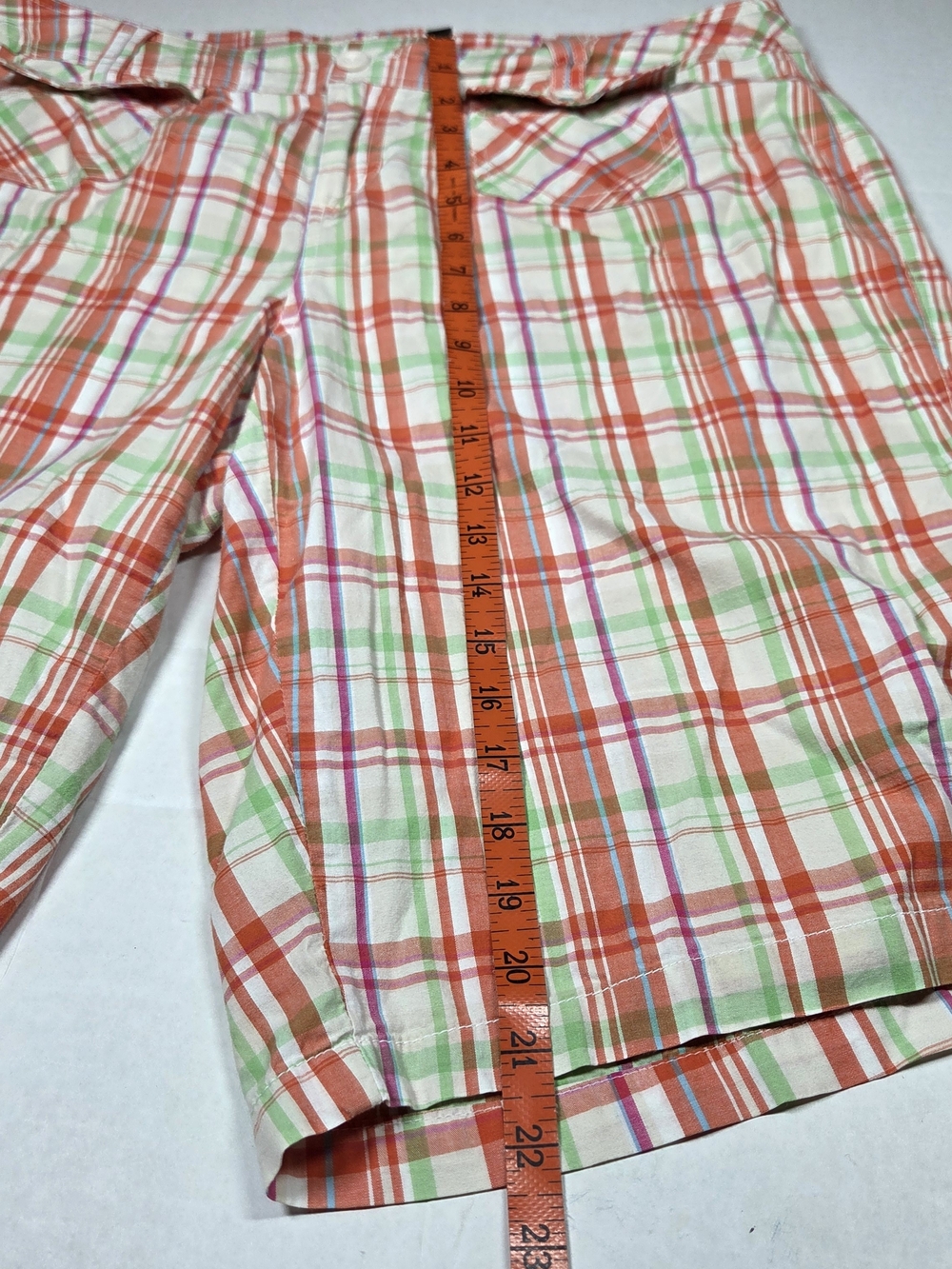 Cato Woman Bermuda Plaid Shorts Multicolor 16W Cotton Spandex‎ Stretch Pockets - Picture 7 of 9